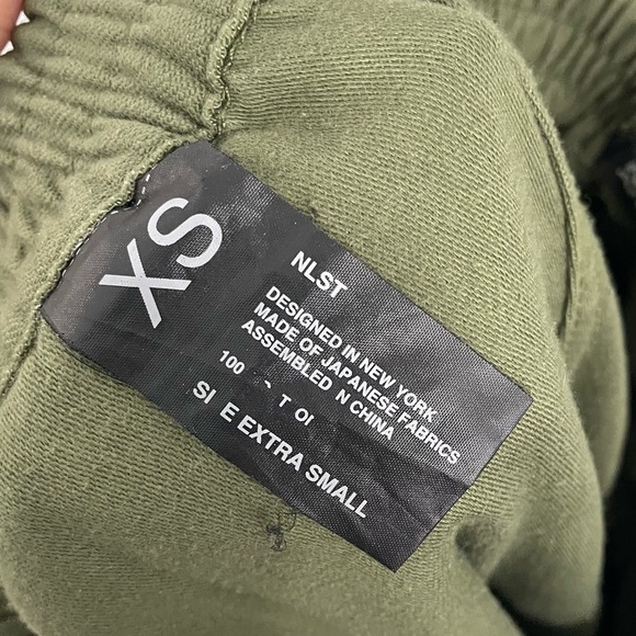 NLST Army Flap Pocket Utility Jogger Pants Green Military Casual.  L13 - Picture 7 of 8